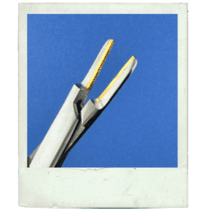 5.5" BRASS DERMAL FLAT HEAD FORCEPS